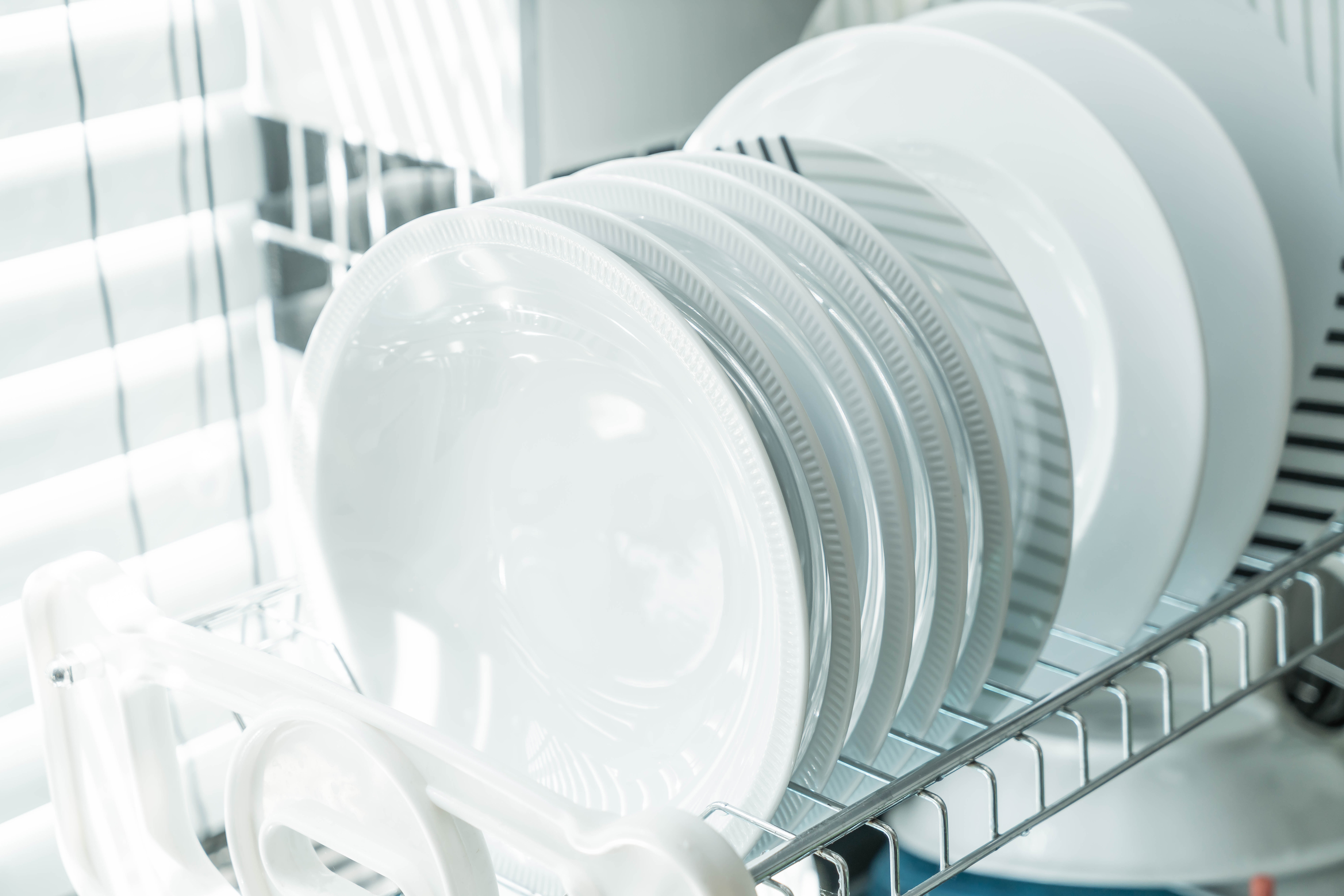 white clean dish on a dish rack